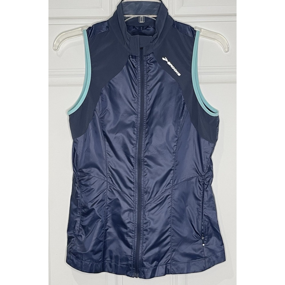 Brooks Women's Small Blue Full Zip Running Vest Shelter Technology Athletic Vest